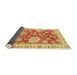 Sideview of Abstract Orange Red Oriental Rug, abs3849