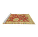 Sideview of Machine Washable Abstract Orange Red Rug, wshabs3849