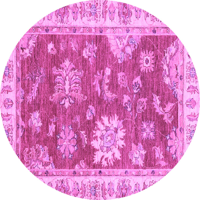 Round Machine Washable Oriental Purple Modern Area Rugs, wshabs3849pur