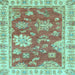 Square Oriental Light Blue Modern Rug, abs3849lblu