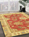 Abstract Orange Red Oriental Rug in Family Room, abs3849