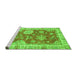 Sideview of Machine Washable Oriental Green Modern Area Rugs, wshabs3849grn