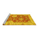 Sideview of Machine Washable Oriental Yellow Modern Rug, wshabs3849yw