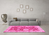 Machine Washable Oriental Pink Modern Rug, wshabs3849pnk