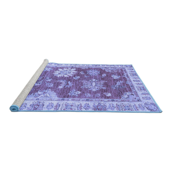 Sideview of Machine Washable Oriental Blue Modern Rug, wshabs3849blu