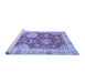 Sideview of Machine Washable Oriental Blue Modern Rug, wshabs3849blu