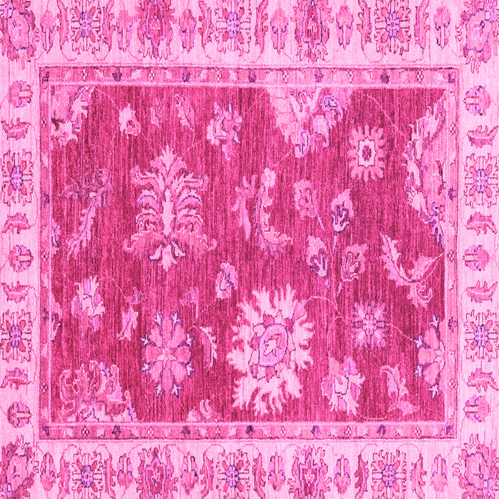 Square Machine Washable Oriental Pink Modern Rug, wshabs3849pnk