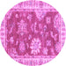 Round Oriental Purple Modern Rug, abs3849pur