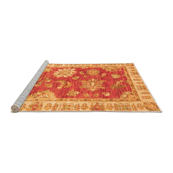 Sideview of Machine Washable Oriental Orange Modern Area Rugs, wshabs3849org
