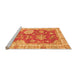 Sideview of Machine Washable Oriental Orange Modern Area Rugs, wshabs3849org