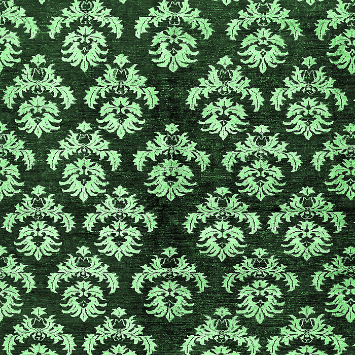 Square Machine Washable Abstract Emerald Green Modern Area Rugs, wshabs384emgrn