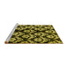 Sideview of Machine Washable Abstract Yellow Modern Rug, wshabs384yw