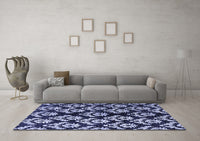 Machine Washable Abstract Blue Modern Rug, wshabs384blu