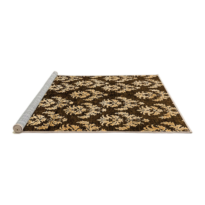 Sideview of Machine Washable Abstract Orange Modern Area Rugs, wshabs384org