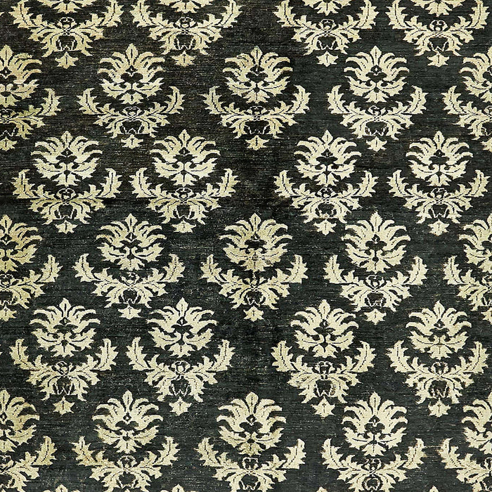 Square Abstract Olive Green Modern Rug, abs384