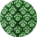 Round Abstract Green Modern Rug, abs384grn