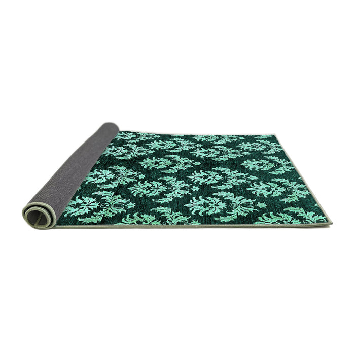Sideview of Abstract Turquoise Modern Rug, abs384turq