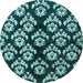 Round Machine Washable Abstract Light Blue Modern Rug, wshabs384lblu