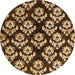 Round Abstract Orange Modern Rug, abs384org