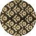 Round Abstract Brown Modern Rug, abs384brn