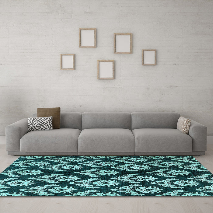 Machine Washable Abstract Light Blue Modern Rug in a Living Room, wshabs384lblu