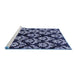 Sideview of Machine Washable Abstract Blue Modern Rug, wshabs384blu