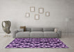 Machine Washable Abstract Purple Modern Area Rugs in a Living Room, wshabs384pur