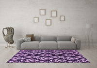 Machine Washable Abstract Purple Modern Rug, wshabs384pur