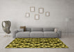 Machine Washable Abstract Yellow Modern Rug in a Living Room, wshabs384yw