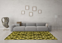 Machine Washable Abstract Yellow Modern Rug, wshabs384yw