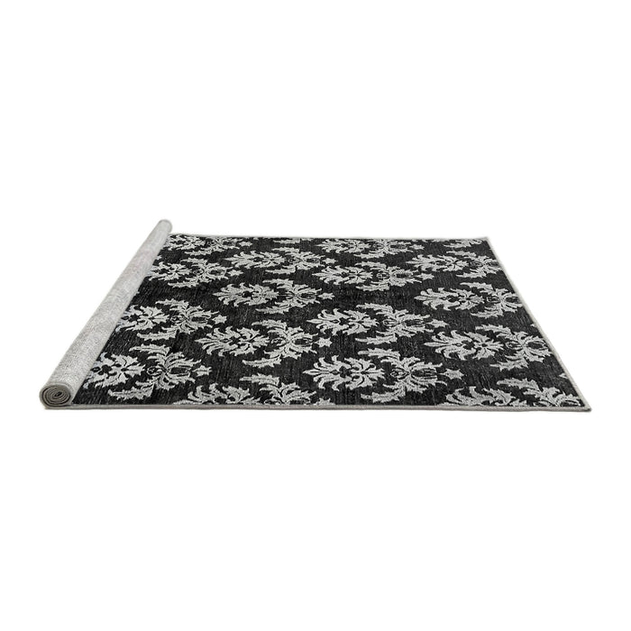 Sideview of Machine Washable Abstract Gray Modern Rug, wshabs384gry