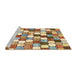 Sideview of Machine Washable Abstract Brown Gold Rug, wshabs385