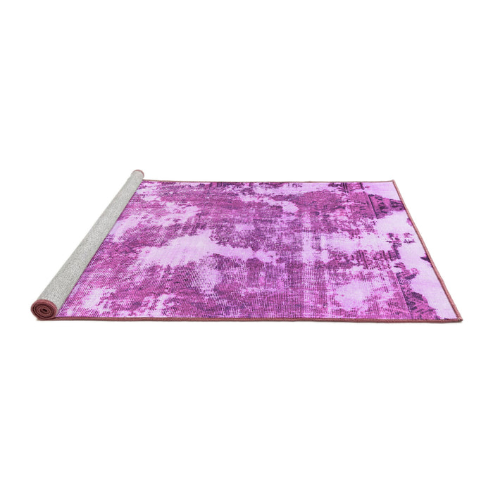 Sideview of Machine Washable Abstract Purple Modern Area Rugs, wshabs3850pur