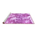 Sideview of Machine Washable Abstract Purple Modern Area Rugs, wshabs3850pur