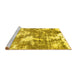 Sideview of Machine Washable Abstract Yellow Modern Rug, wshabs3850yw