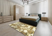 Abstract Light Brown Modern Rug in a Bedroom, abs3850