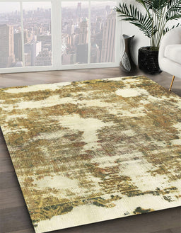 Abstract Light Brown Modern Rug in Family Room, abs3850