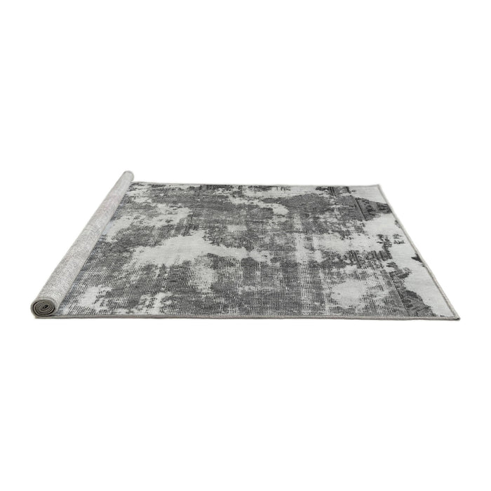 Sideview of Machine Washable Abstract Gray Modern Rug, wshabs3850gry