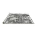 Sideview of Machine Washable Abstract Gray Modern Rug, wshabs3850gry