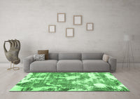 Machine Washable Abstract Emerald Green Modern Rug, wshabs3850emgrn