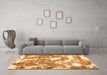 Machine Washable Abstract Orange Modern Area Rugs in a Living Room, wshabs3850org