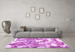 Machine Washable Abstract Purple Modern Area Rugs in a Living Room, wshabs3850pur