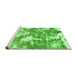 Sideview of Machine Washable Abstract Green Modern Area Rugs, wshabs3850grn