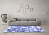 Machine Washable Abstract Blue Modern Rug, wshabs3850blu