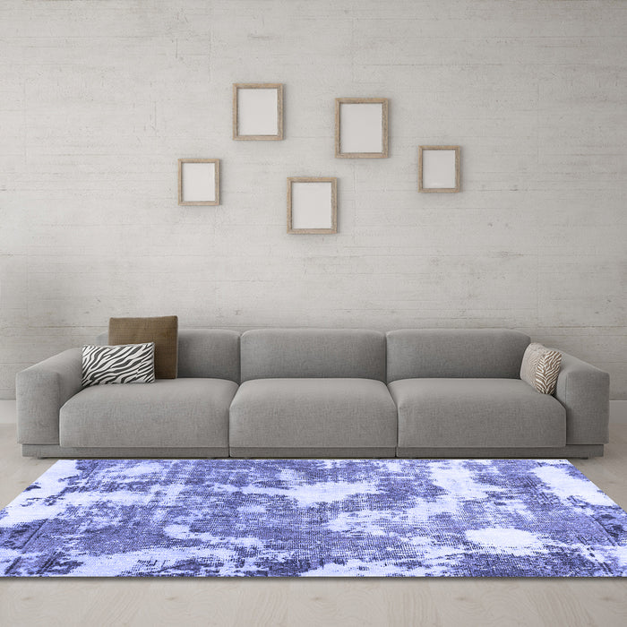 Machine Washable Abstract Blue Modern Rug in a Living Room, wshabs3850blu