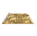 Sideview of Machine Washable Abstract Brown Modern Rug, wshabs3850brn