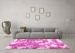 Machine Washable Abstract Pink Modern Rug in a Living Room, wshabs3850pnk