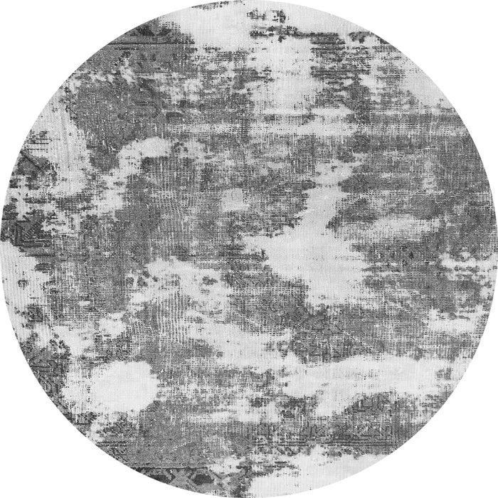 Round Abstract Gray Modern Rug, abs3850gry