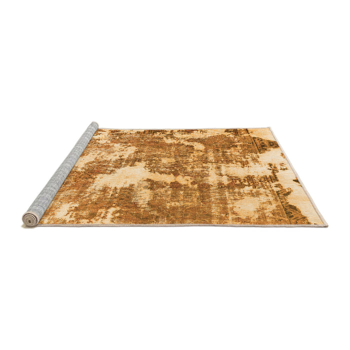 Sideview of Machine Washable Abstract Orange Modern Area Rugs, wshabs3850org