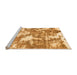 Sideview of Machine Washable Abstract Orange Modern Area Rugs, wshabs3850org